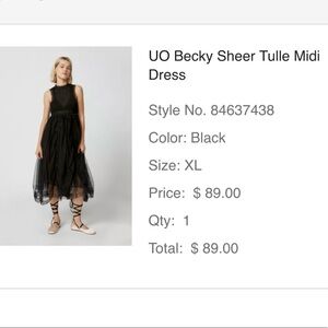 Urban Outfitters Becky Sheer Tulle Midi Dress